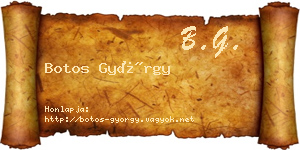 Botos György névjegykártya